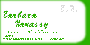 barbara nanassy business card